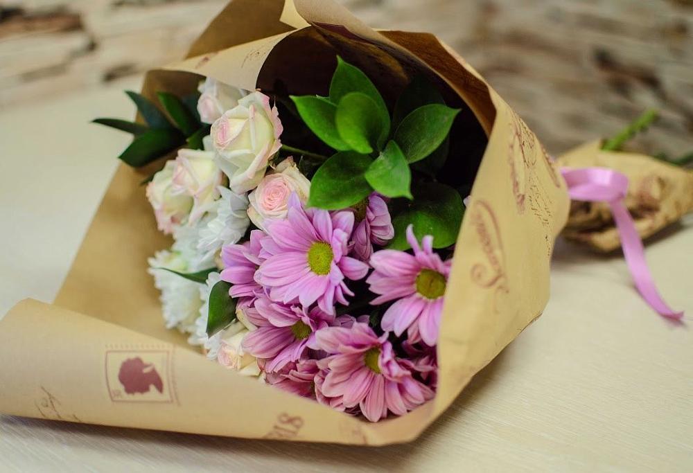 Букет цветов из: Розы и Хризантемы в Орбельяновке