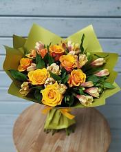 Букет цветов из:  Альстромерии и Розы в Орбельяновке