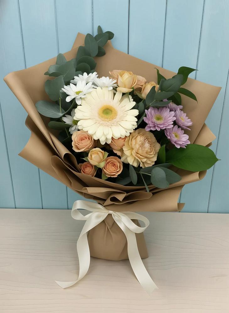 Букет цветов из: Герберы и Хризантемы в Орбельяновке