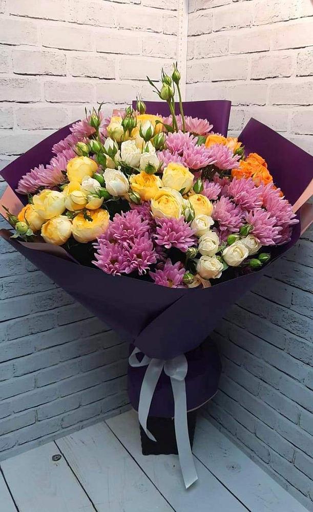 Букет цветов из: Хризантемы и Розы в Орбельяновке