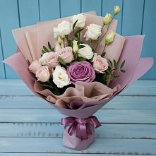 Букет цветов из:  Розы и Лизиантусы в Орбельяновке