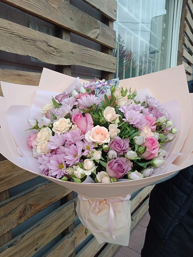 Букет цветов из: Розы и Хризантемы в Орбельяновке