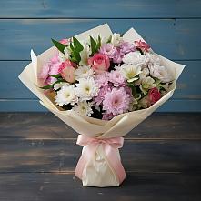 Букет цветов из:  Хризантемы, Альстромерии и Розы в Орбельяновке