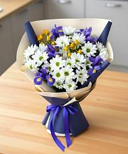 Букет цветов из:  Розы, Ирисы и Хризантемы в Орбельяновке