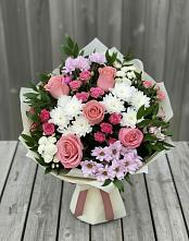Букет цветов из:  Альстромерии, Гвоздики, Розы и Хризантемы #REPLACE_PRED# Орбельяновке