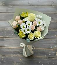 Букет цветов из:  Альстромерии, Розы и Хризантемы #REPLACE_PRED# Орбельяновке