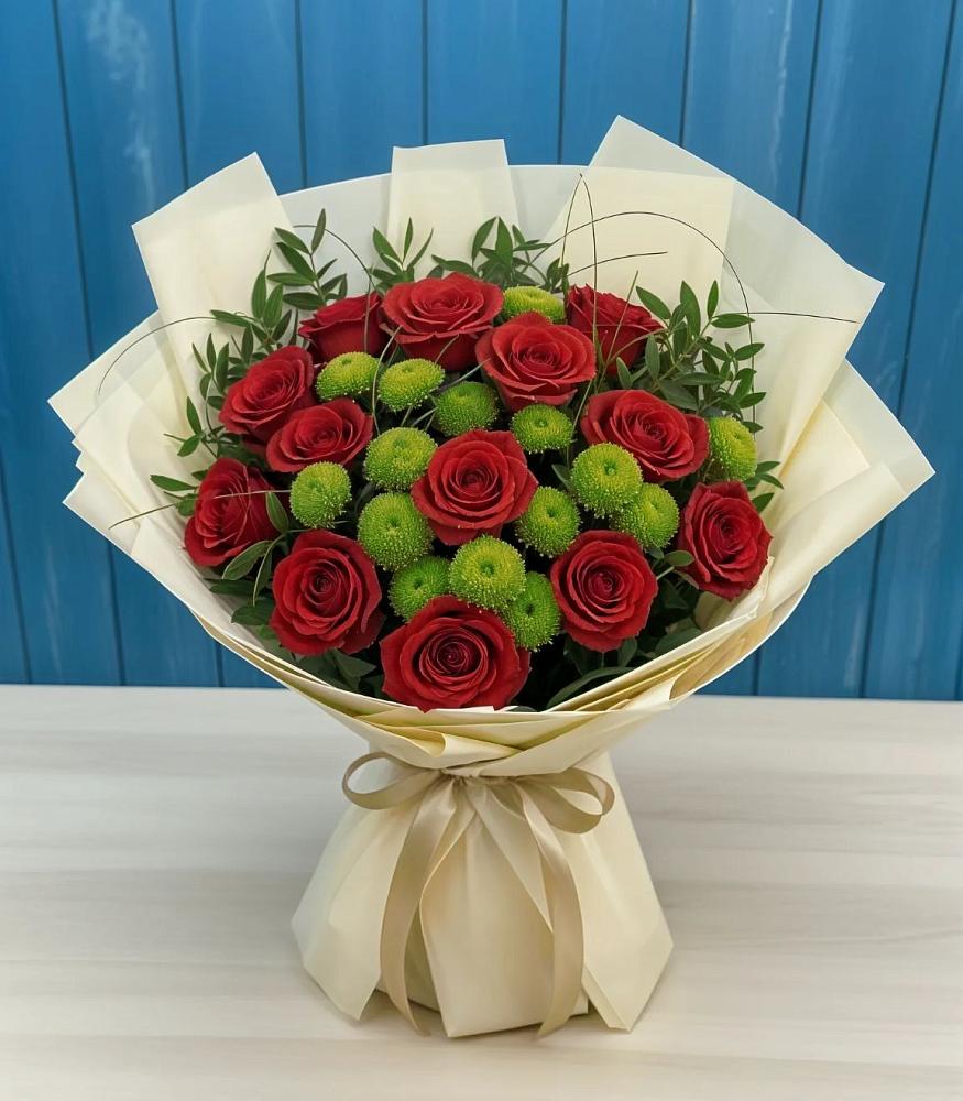 Букет цветов из: Розы и Хризантемы в Орбельяновке