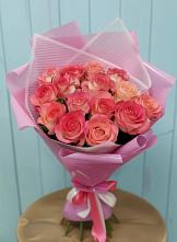 Букет 15 Розовых роз Равель в Орбельяновке