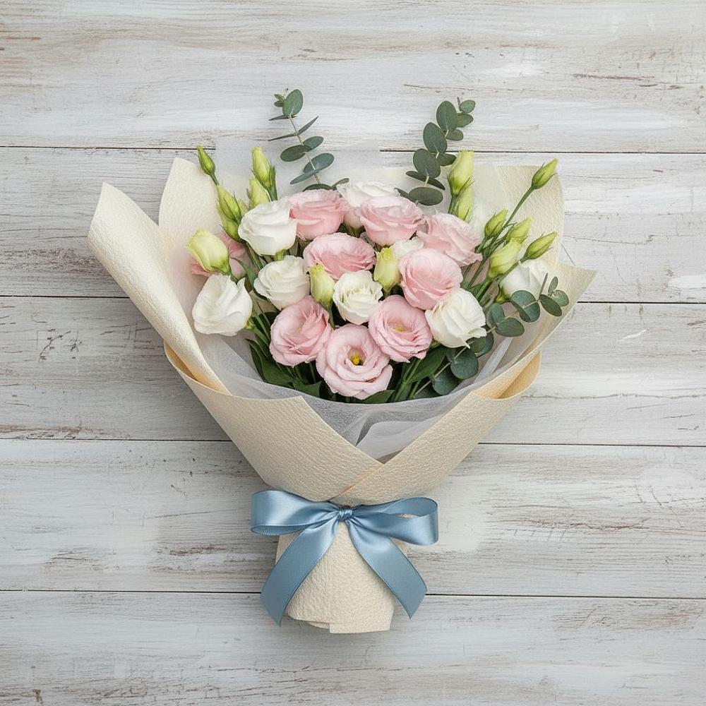 Букет цветов из: Лизиантусы в Орбельяновке